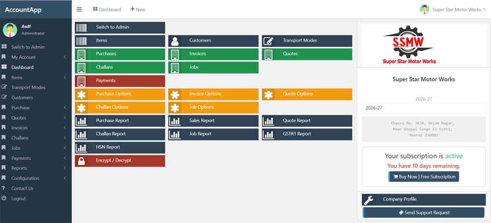 easy invoice maker dashboard